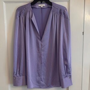Vince Lilac Blouse with Gathered Shoulders